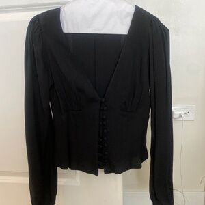 Reformation black low cut top